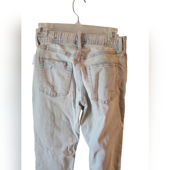 Gap destructed pull on slim jeans drawstring light wash sz XL 12 new K61 - Picture 6 of 7